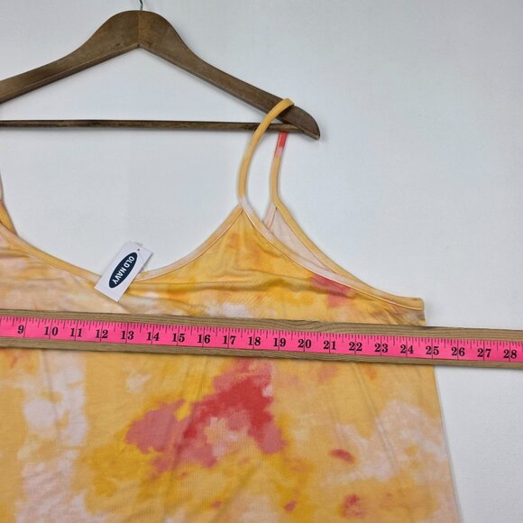 Old Navy Womens 2X‎ Plus Tie Dye Tank Top NWT Yellow Pink Spaghetti Strap Summer - Picture 9 of 10